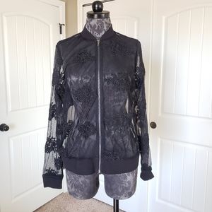 NWT Torrid Floral mesh bomber